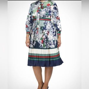 NWT Plus Size Dress Dalia MacPhee Printed Shirt Dress with Tie Designer Inspired